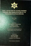 Early detection of huanglongbing disease and quantification of its pathogen in citrus species